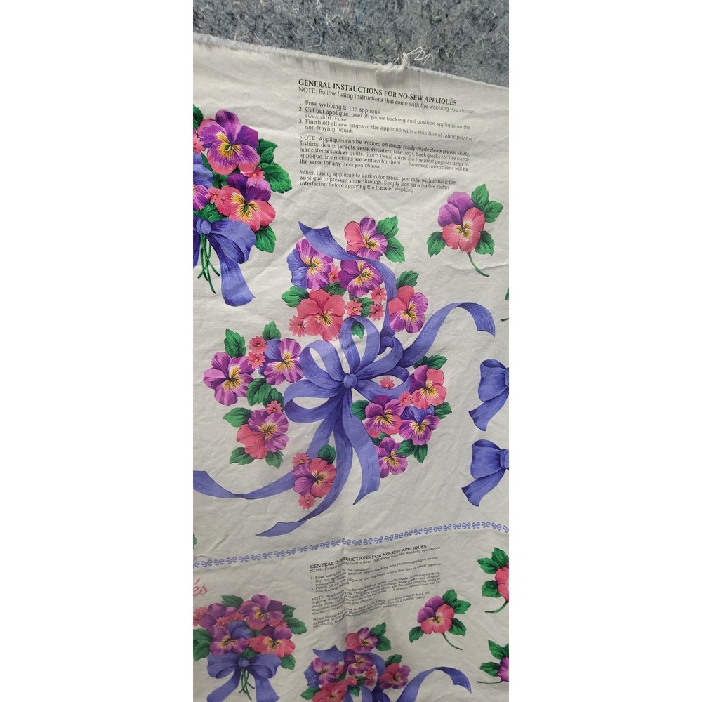 Sewing Pansies Bows & Applique 2 Panels Bundle - Picture 5 of 14